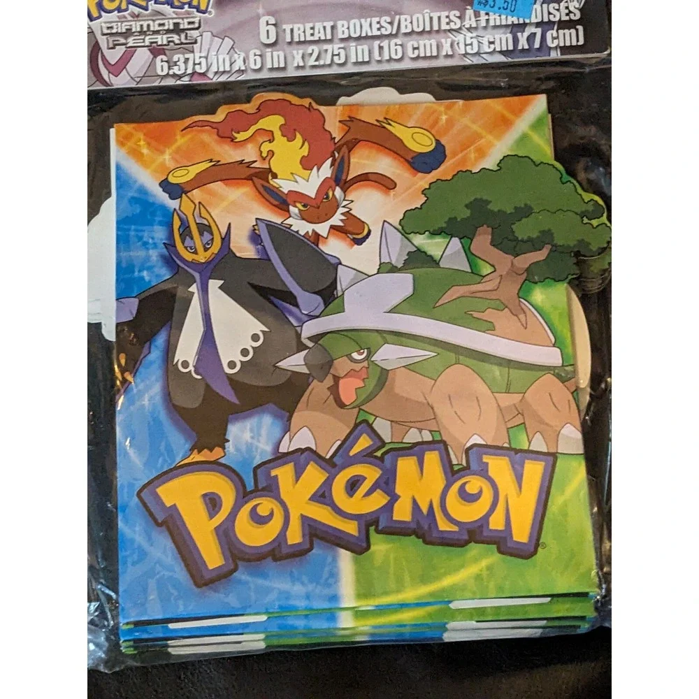 Pokemon Diamond Pearl Birthday Party 6 Favor Treat Boxes 6 Count NEW